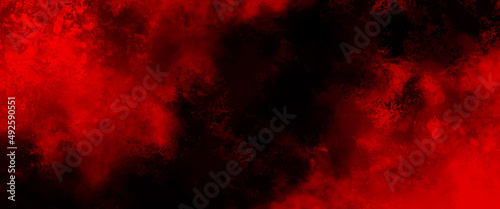 red cement wall with dark texture and banner background, Dark slate background toned classic red color, old textured black and red hand painted brush grunge background. 