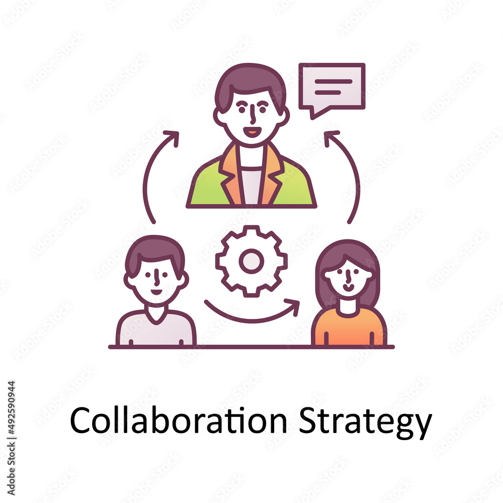 Collaboration Strategy vector Filled Outline Icon Design illustration. Business Partnership Symbol on White background EPS 10 File Collaboration Strategy vector Filled Outline Icon Design illustration. Business Partnership Symbol on White background EPS 10 File