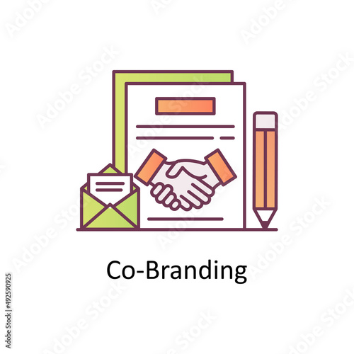 Co-Branding vector Filled Outline Icon Design illustration. Business Partnership Symbol on White background EPS 10 File