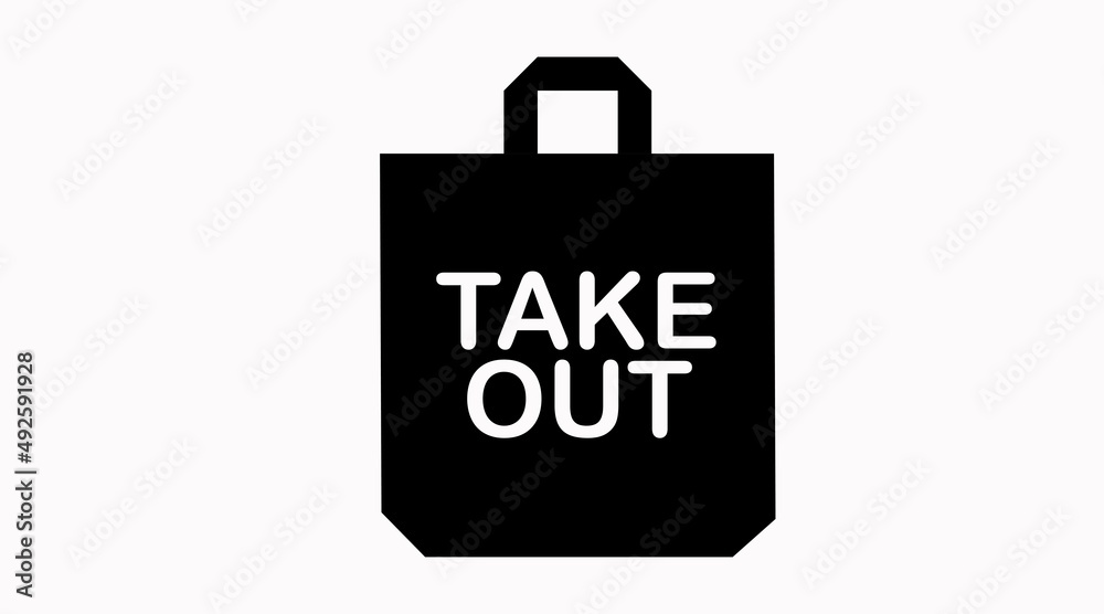 Take Out Icon. Vector isolated editable black and white illustration Take Out Icon. Vector isolated editable black and white illustration