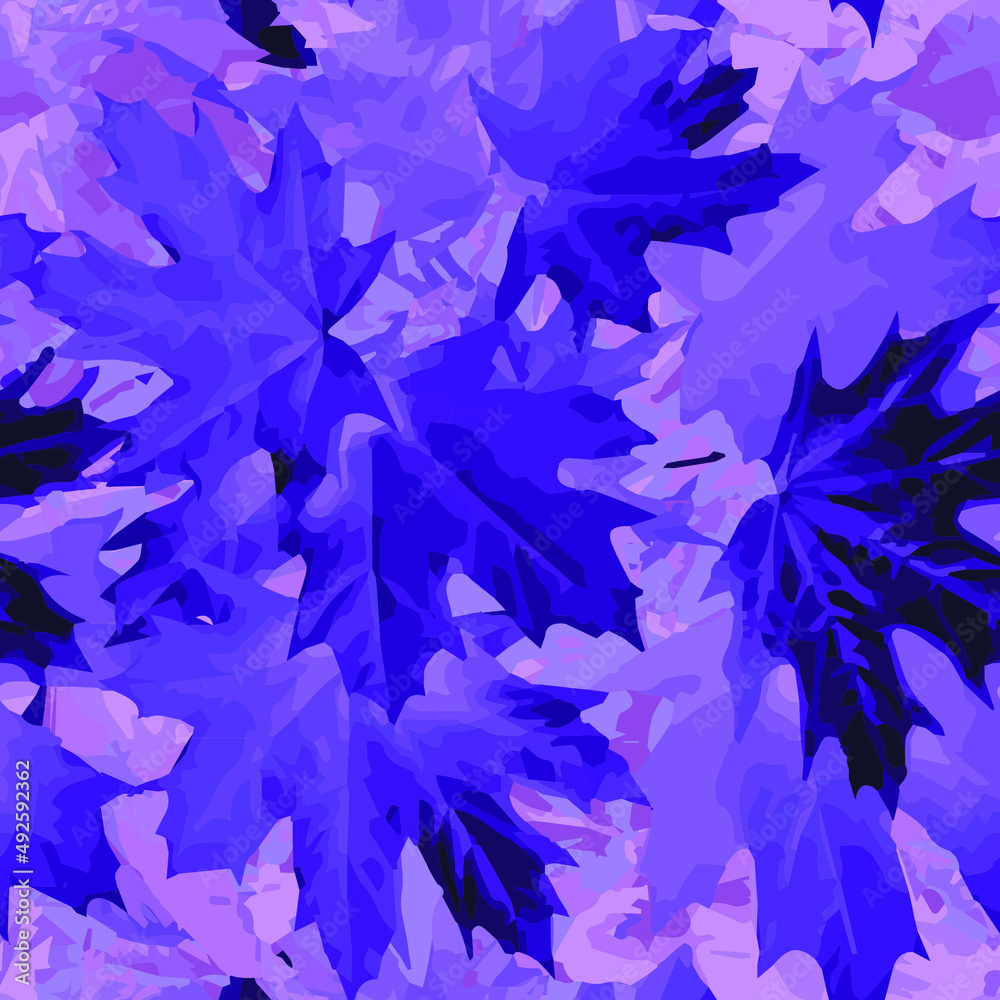 Maple leaves vector seamless pattern blue graphic design. Canadian symbol maple leaves. Floral tree foliage vector september seasonal background. Maple leaves vector seamless pattern blue graphic design. Canadian symbol maple leaves. Floral tree foliage vector september seasonal background.