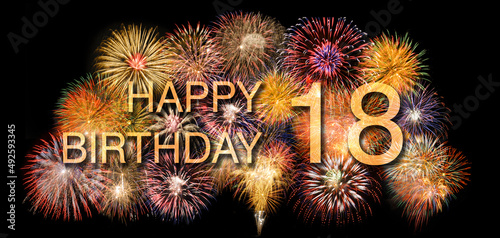 Canvas Print Happy congratulations to the 18th birthday