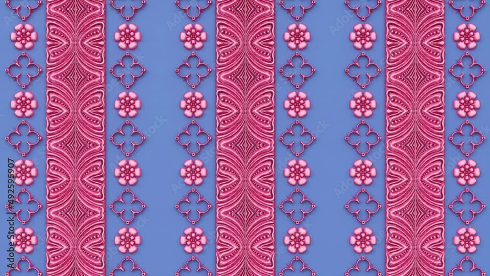 Decorative floral baroque ethnic ornament, renaissance retro antique vintage pattern, victorian elegant damask background, flower pink tile lace blue wallpaper