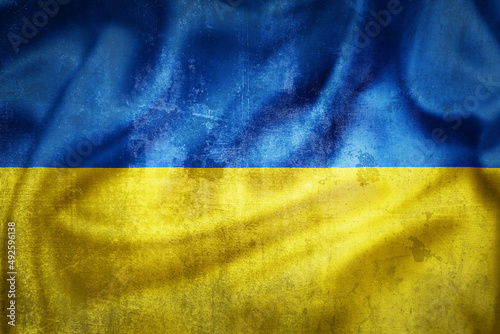 Grunge flag of Ukraine illustration photo