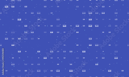 Seamless background pattern of evenly spaced white water game symbols of different sizes and opacity. Vector illustration on indigo background with stars