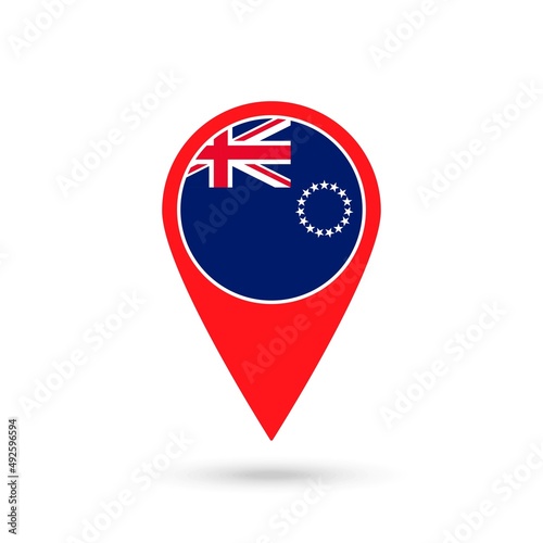 Map pointer with country Cook Islands. Cook Islands flag. Vector illustration. Free Download Map pointer with country Cook Islands. Cook Islands flag. Vector illustration. - GFXLoad