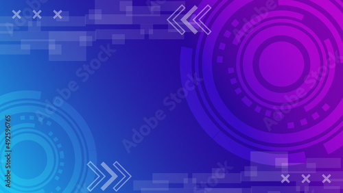 Abstract gradient digital circle technology background.