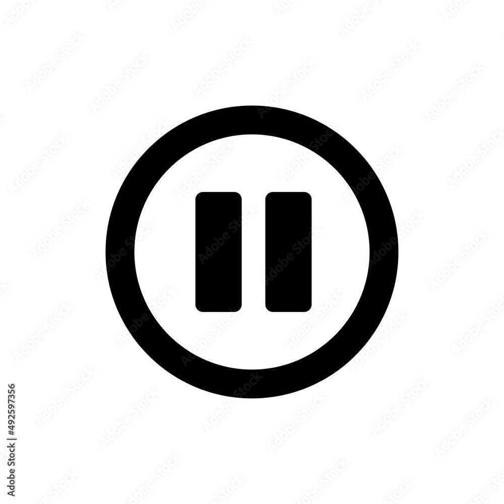 pause button flat vector icon isolated on white background pause button flat vector icon isolated on white background