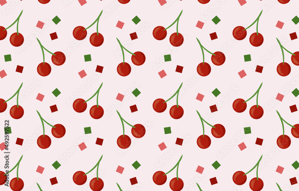 red cherry seamless pattern red cherry seamless pattern