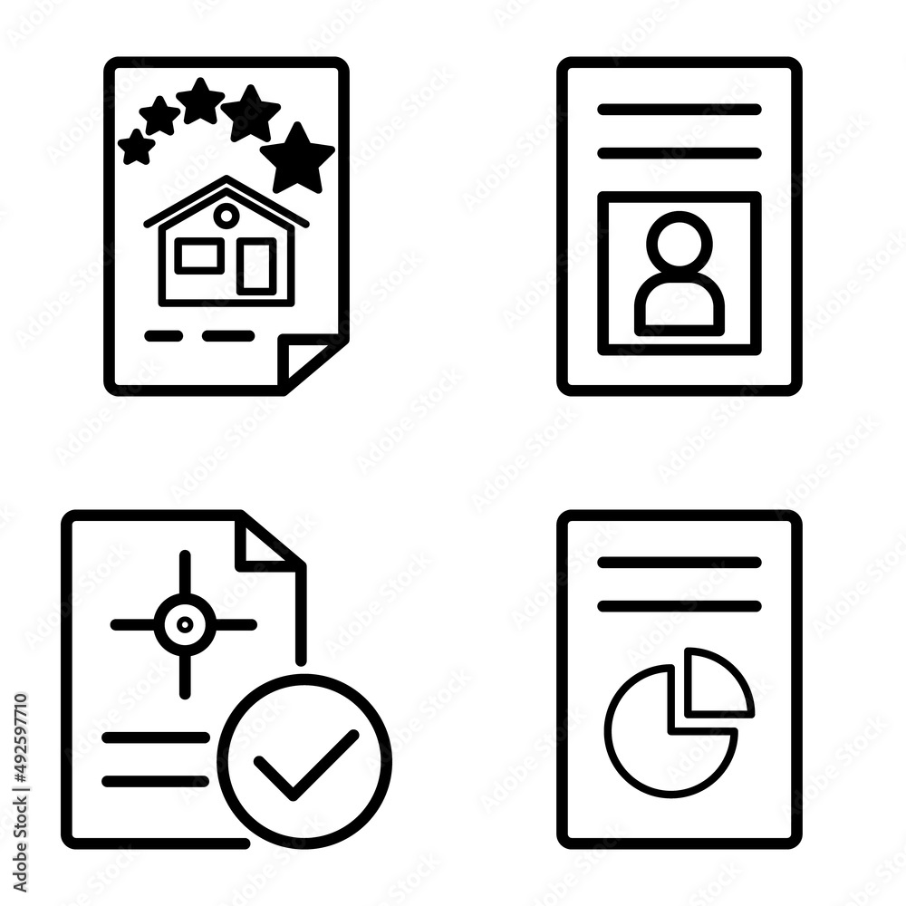 Docs1-2 Flat Icon Set Isolated On White Background