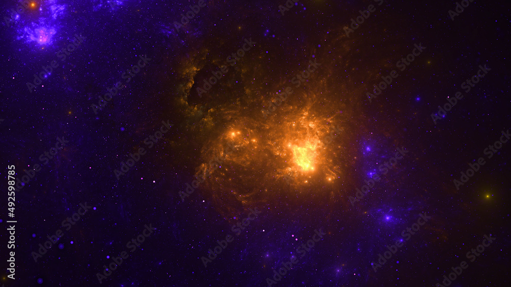 3d effect - abstract space scene 3d effect - abstract space scene
