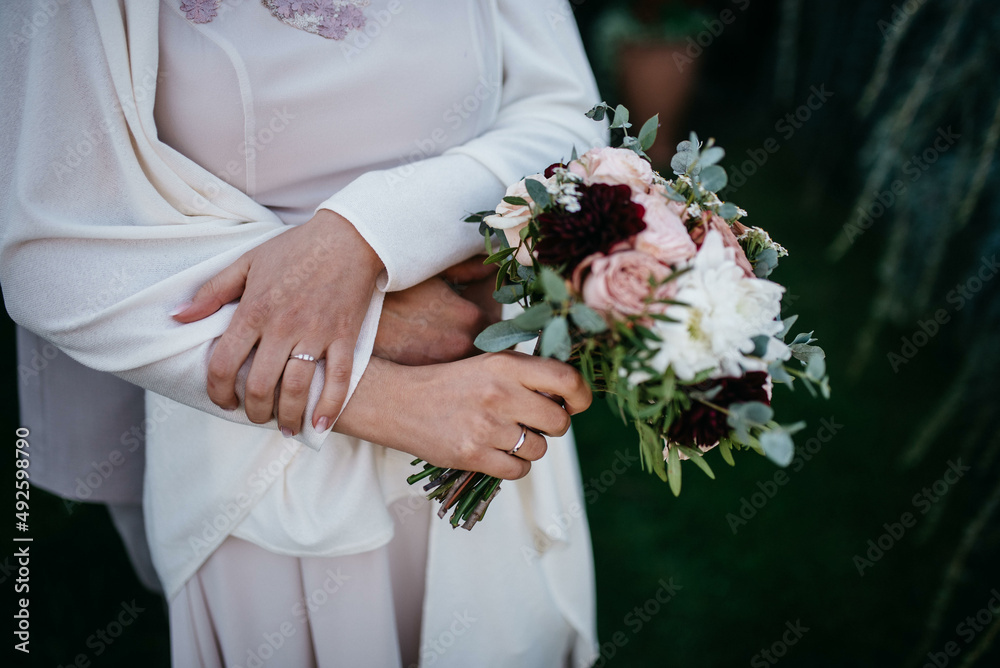 Just married. Happy couple. This day is the first of many beautiful days together. Just married. Happy couple. This day is the first of many beautiful days together.