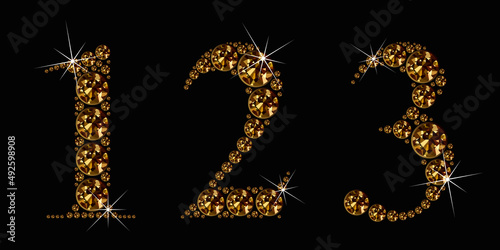 Diamond numbers set 1, 2, 3. Vector Eps10