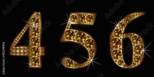 Diamond numbers set 4,5,6. Vector Eps10