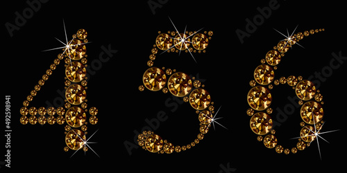 Diamond numbers set 4,5,6. Vector Eps10