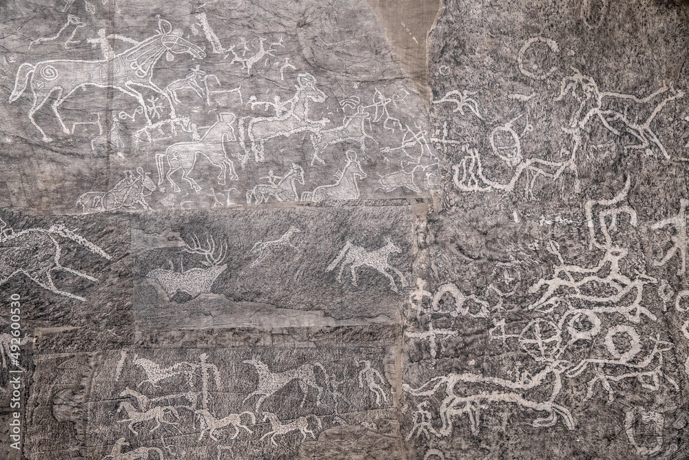 Obraz premium Khakassia petroglyphs, Republican Museum and Cultural Center, Republic of Khakassia, Russia