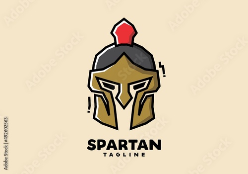 Stiff art style of spartan helmet