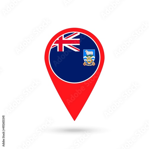 Map pointer with country Falkland Islands. Saint Helena, Falkland Islands flag. Vector illustration. Free Download Map pointer with country Falkland Islands. Saint Helena, Falkland Islands flag. Vector illustration. - GFXLoad