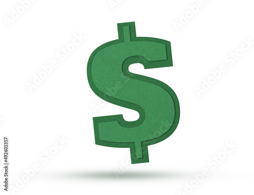Paper cut dollar sign icon photo