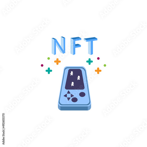 Isolated gamer animated ntf color art digital ilustration vector