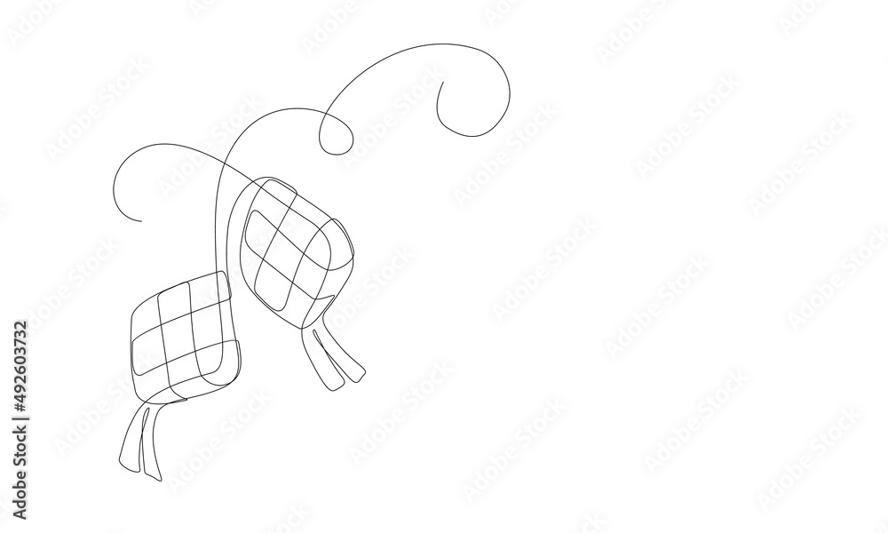 Ketupat sketch, Single line drawing, ketupat is rice wrapped in coconut leaves, perfect as an Eid background or template. vector illustration. Ketupat sketch, Single line drawing, ketupat is rice wrapped in coconut leaves, perfect as an Eid background or template. vector illustration.