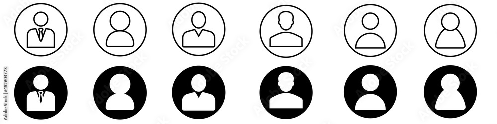 Man vector icon set. account illustration sign collection. user symbol. person logo. Man vector icon set. account illustration sign collection. user symbol. person logo.