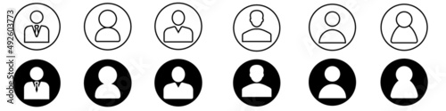 Man vector icon set. account illustration sign collection. user symbol. person logo.