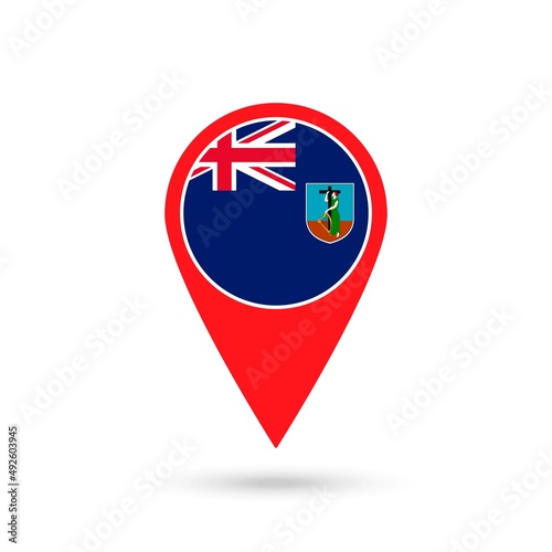 Free Download Map pointer with country Montserrat. Montserrat flag. Vector illustration. - GFXLoad