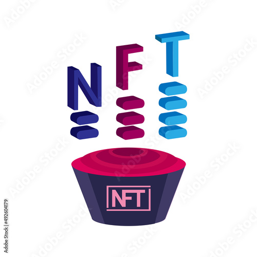 Isolated letter animated ntf color art digital ilustration vector