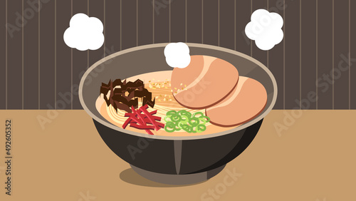 豚骨ラーメン　背景あり　16：9