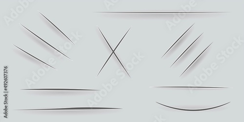 Cuts on white paper with different shapes.
Realistic scratches with shadow.
Vector illustration.