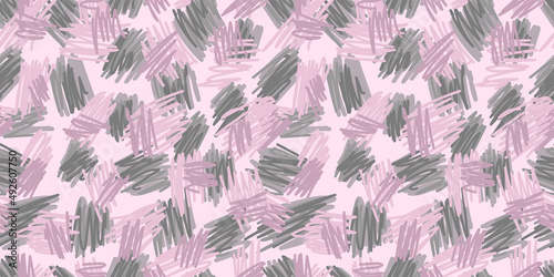 Big bright seamless pattern texture for clothes, bags, shoes. Doodle texture handwriting abstract freehand drawing. The seamless brown and pink pattern is easy to use.