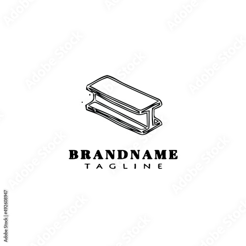 girder logo cartoon icon design template black isolated vector illustration