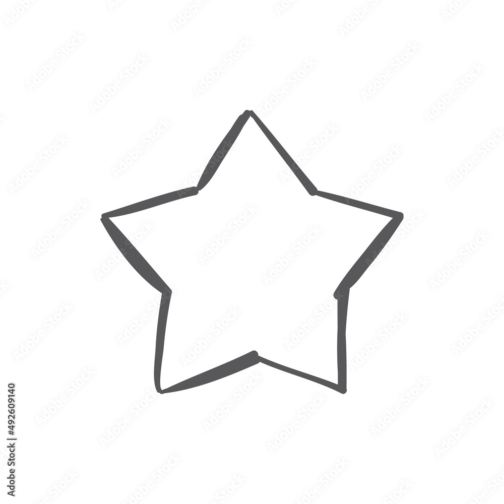Star doodle, hand drawn icon. Star doodle, hand drawn icon.