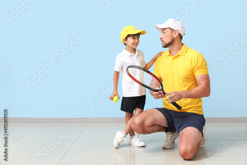 Little boy and his trainer ...