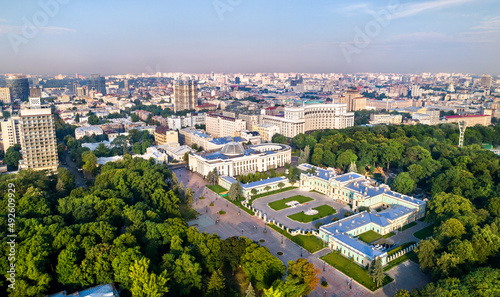 Mariyinsky Palace, Verkhovna Rada and Government Building in the Governmental District of Kiev, Ukraine before the war with Russia photo