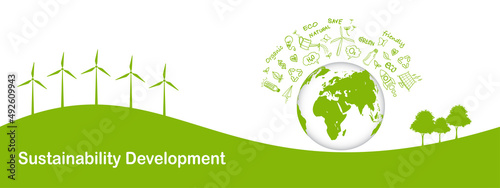 Banner design for World environment day, Earth day , Eco friendly and Sustainability development concept