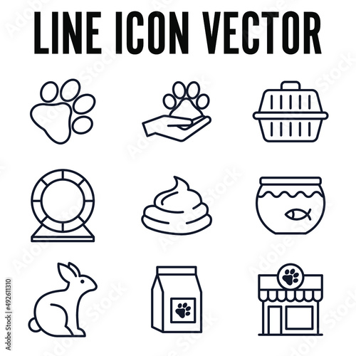 Pet, vet set icon symbol template for graphic and web design collection logo vector illustration