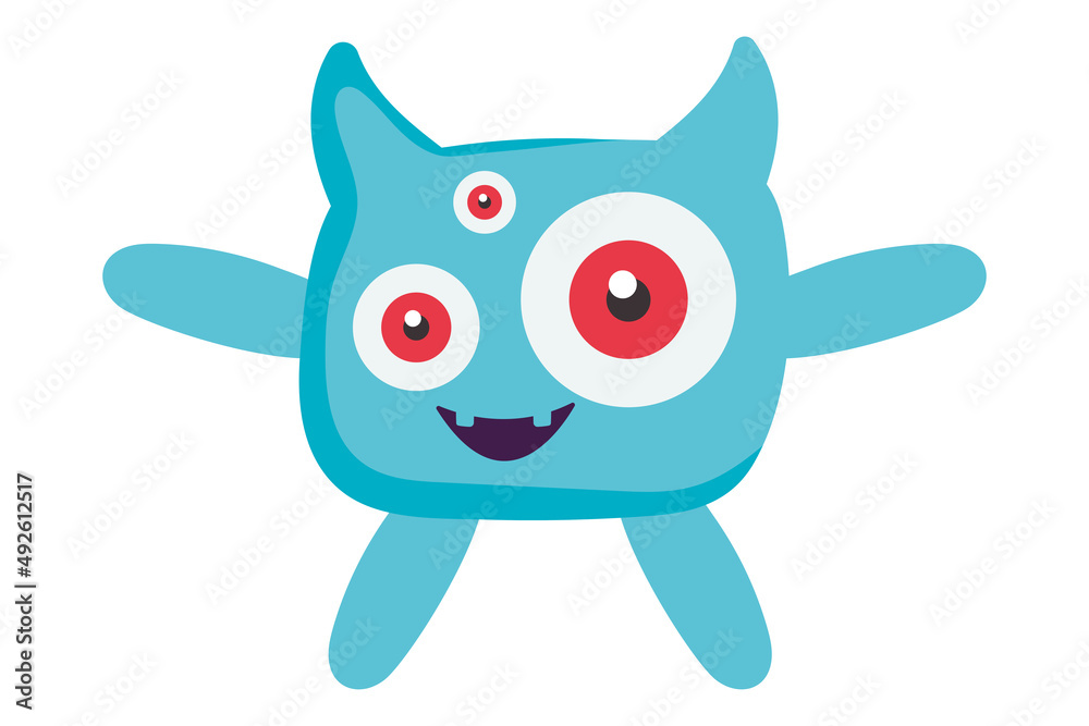 blue cute monster