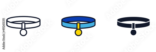 pet collar icon symbol template for graphic and web design collection logo vector illustration
