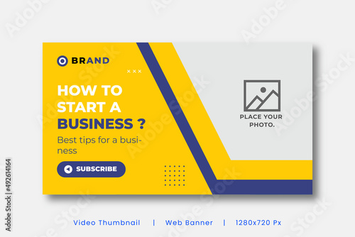 corporate business web banner template and video thumbnail
