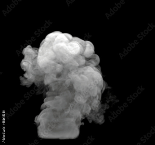 Swirly and Wispy White Smoke cloud on black