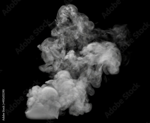 Swirly and Wispy White Medium Sized Smoke cloud on black
