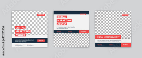 Digital business marketing banner for social media post template