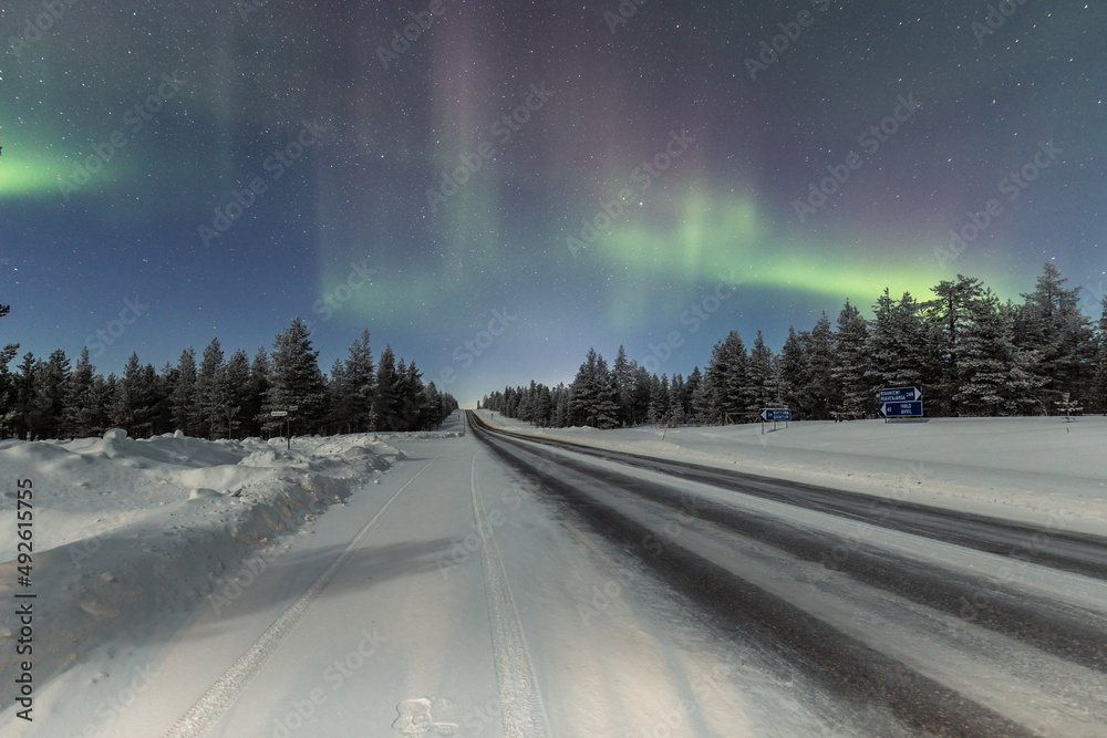 Aurora borealis Northern Lights in Lapland, Finland