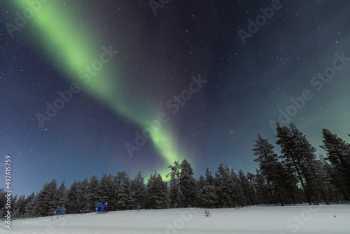 Принти на полотні Aurora borealis Northern Lights in Lapland, Finland