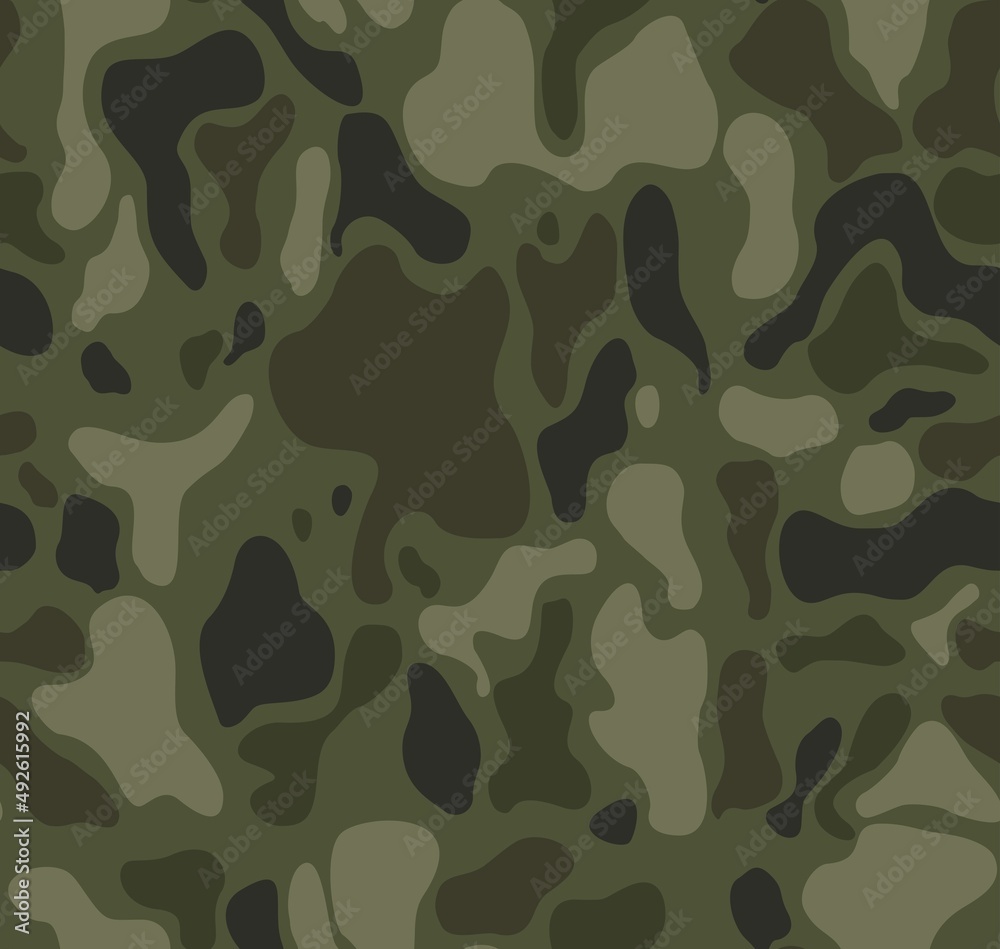 Abstract camouflage vector khaki pattern, trendy modern seamless pattern for print clothes, fabrics. Disguise. Forest design. Abstract camouflage vector khaki pattern, trendy modern seamless pattern for print clothes, fabrics. Disguise. Forest design.