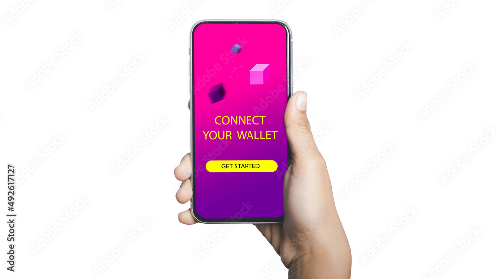 Ewallet or Digital Wallet, Digital mobile banking concept. Hand Using