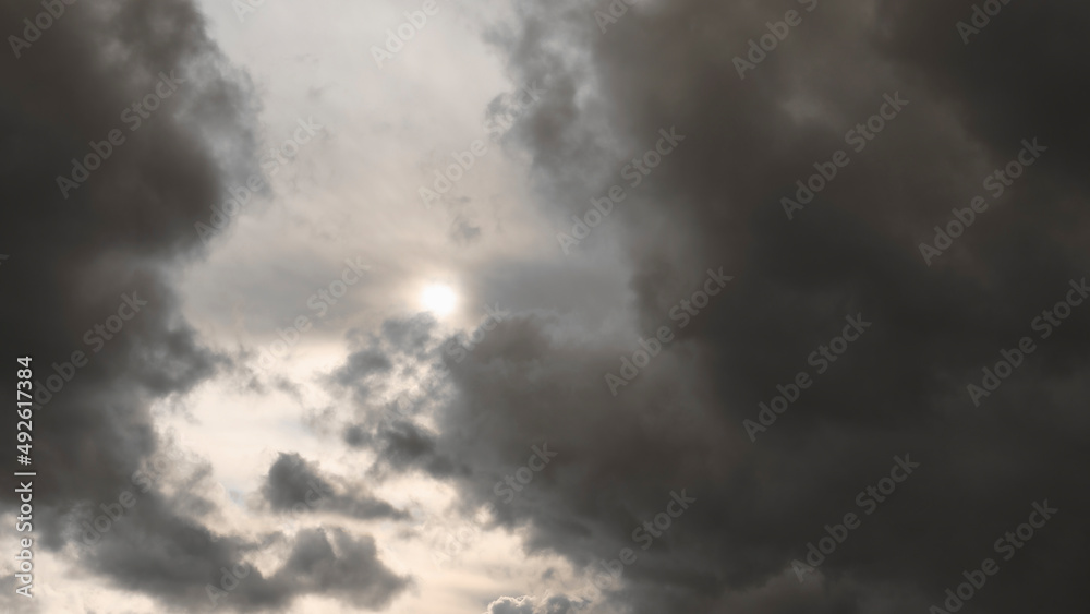 Dramatic clody sky. Natural background