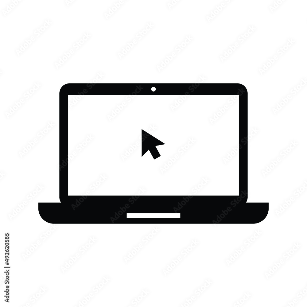 Laptop with pointer or cursor icon isolated on white background. vector eps 10 Laptop with pointer or cursor icon isolated on white background. vector eps 10